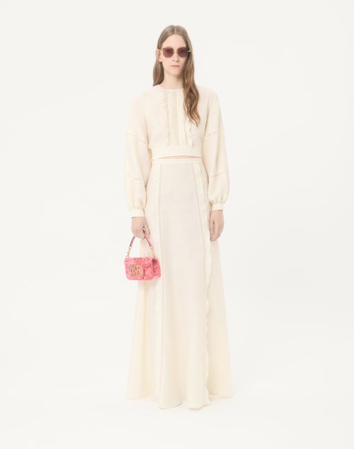 Valentino Garavani - Valentino Garavani Locò Small Embroidered Shoulder Bag - Pink - Woman - Shoulder Bags